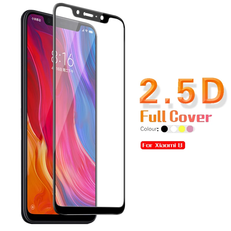 Цветное закаленное стекло с полным покрытием для Xiaomi MI 8 se Защитная пленка экрана