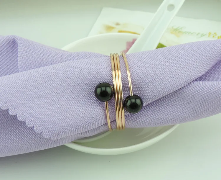 2pcs/lot Elegant Wedding Napkin Rings Pearl Metal Buckle Holder Christening Bangle Party Decor. ME 042 | Дом и сад