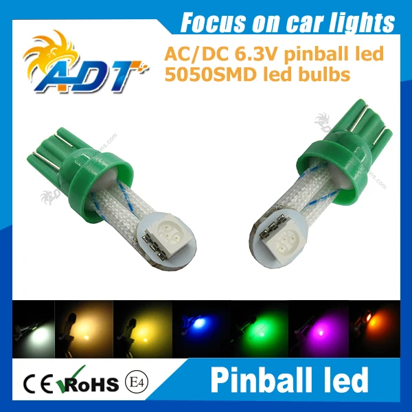 100 шт. ультраяркая Светодиодная лампа 6 3 в перем. Тока #555 с клиновидным пинболом