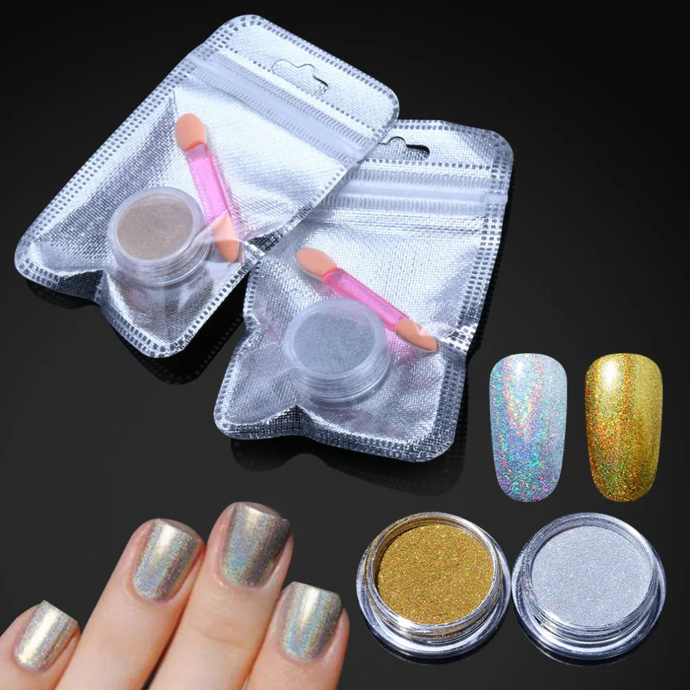 HNM Magic зеркальный хромированный блестящий порошок Spangles для ногтей металлический