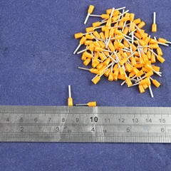 orange 200 шт. наконечники шнура медные трубки соединители Изолированный Шнур контактный Конец Обжимные клеммы наконечники E0508 для 20-22awg провода - Цвет: orange