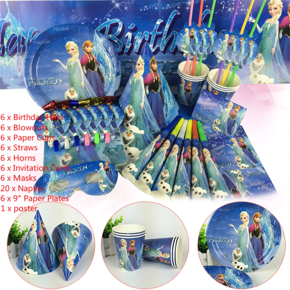 Качественные Детские вечерние баннеры с изображением холодных принцесс Эльзы и