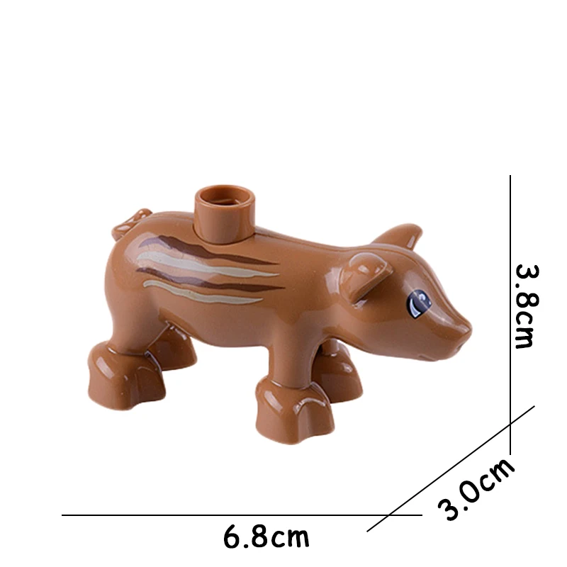 Striped pig DW-13 Сельскохозяйственная Серия животных, лошадь страуса, насекомое, большие частицы, модель, строительные блоки, креативные DIY кирпичи, развивающие игрушки для детей, подарок - Цвет: Striped pig DW-13