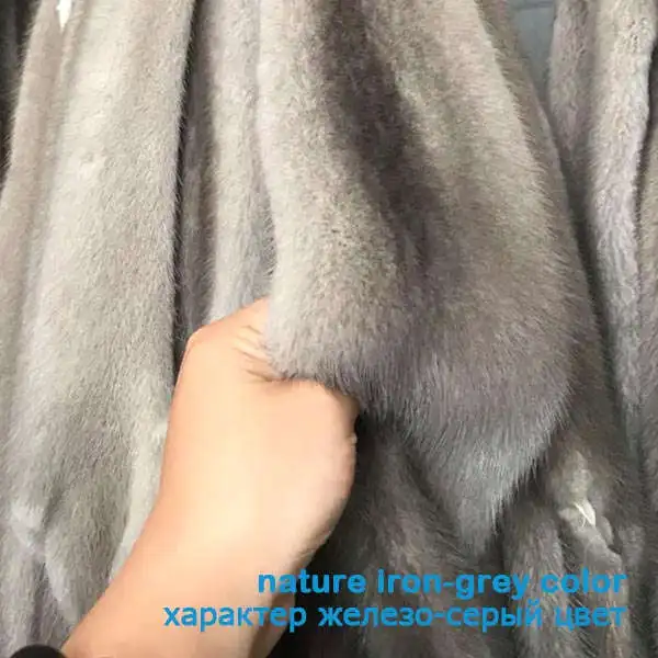 iron-grey Осенне-зимние модные пальто из натурального меха для женщин, куртки из натурального меха норки,, пальто из норки, тонкая верхняя одежда, пальто - Цвет: iron-grey
