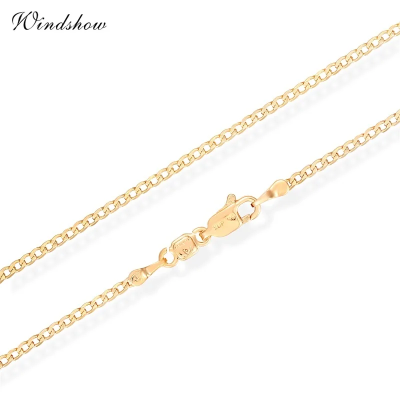 18K CURB CHAIN Windshow 10 видов стилей золотой цвет звенья цепи Короткие колье ожерелья женщины девушки, дети, ребенок ювелирные изделия без никеля 35 см 14in - Окраска металла: 18K CURB CHAIN