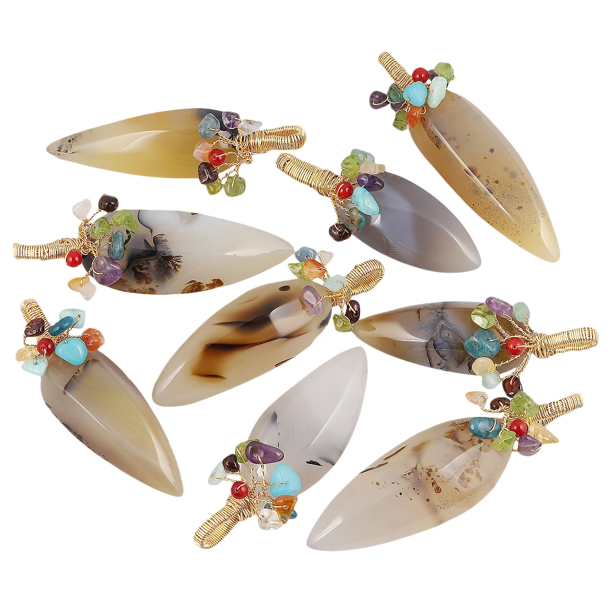 Подвеска ручной работы SUNYIK с натуральным кристаллом ограненный камень подвеска