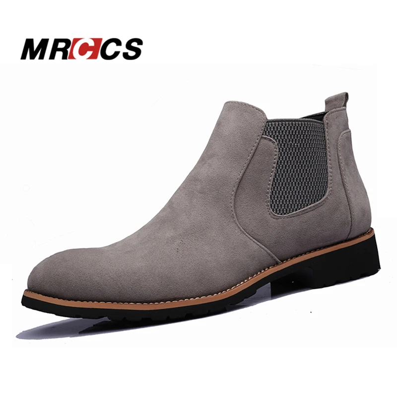 MRCCS Spring Autumn Classical Suede Leather Chelsea Boots For Men Simple &amp Fashion Ankle High Men's All Match Casual Shoes | Обувь