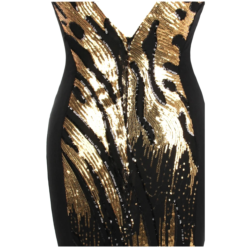 Angel Fashion женское платье с блестками для выпускного вечера облегающее v образным
