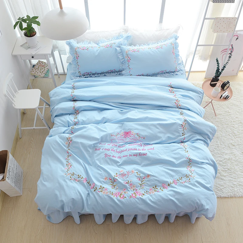 2017 Комплект постельного белья в Корейском стиле 100% хлопок пододеяльник с