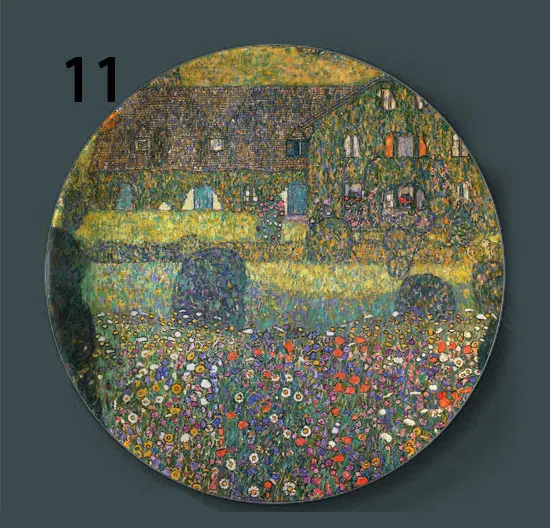Klimt Rubens, классические женские декоративные тарелки, керамическое домашнее художественное блюдо, для отеля, гостиной, австрийский дисплей, Масляные картины, тарелки - Цвет: 11