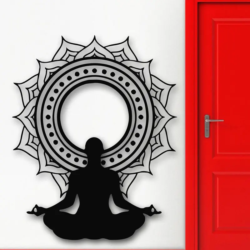 

Vinyl Wall Stickers Meditation Lotus Flower Wall Decals Yoga Buddhism Wall Art Mural Home Bedroom Decoration Yoga Sticker YJ18