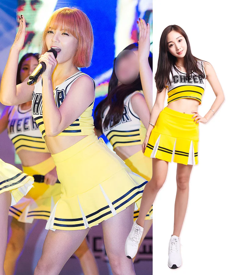 S-XXL костюм чирлидинга для девочек средней школы, мини-юбка для чирлидинга, спортивная форма для девочек голубого цвета