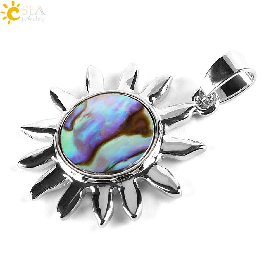 CSJA натуральные круглые подвески в виде солнца из Новой Зеландии бусины ракушек