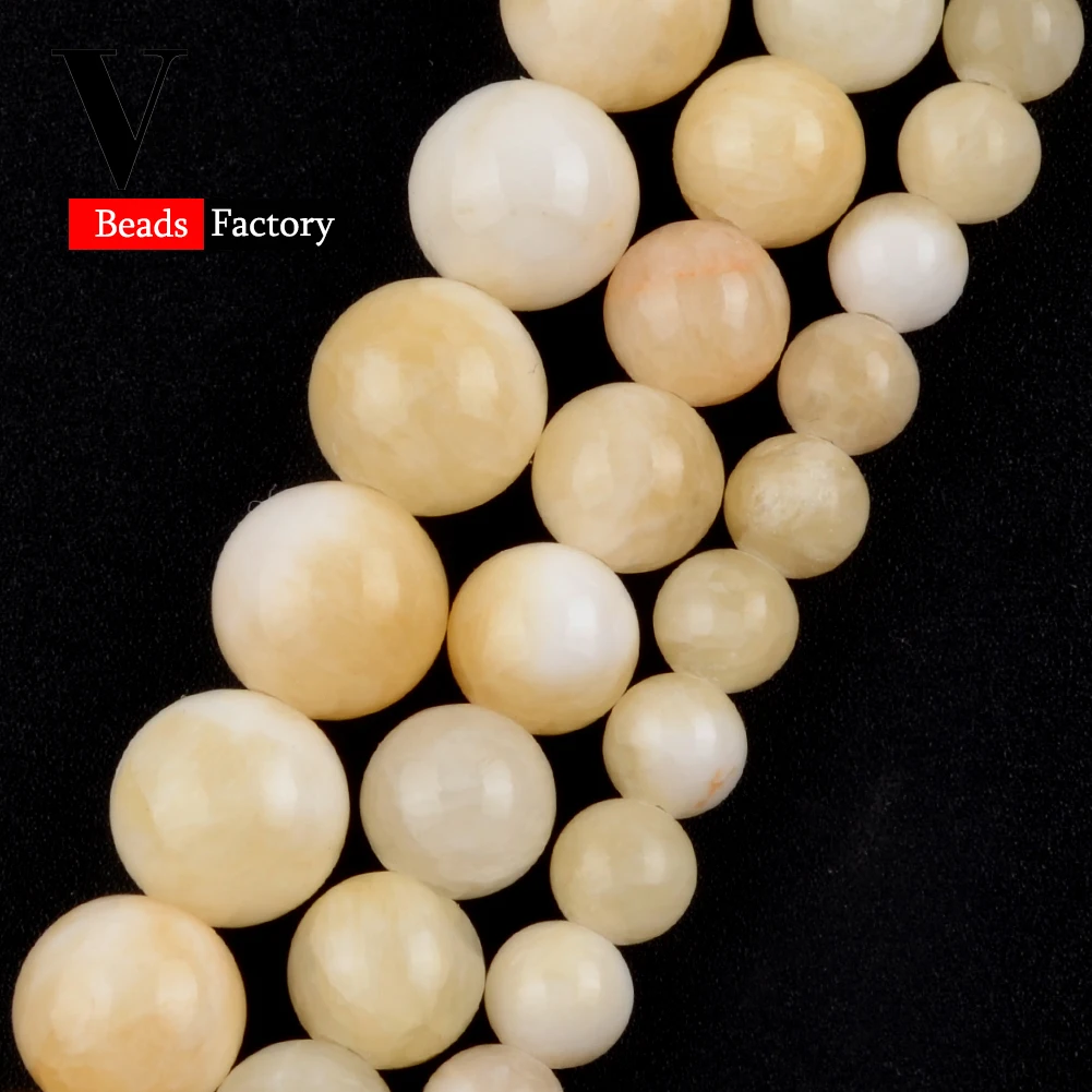 Натуральный светильник желтые нефриты круглые каменные бусины для изготовления