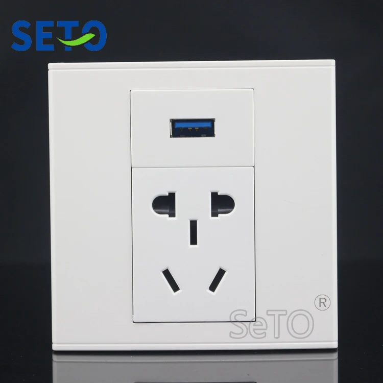 SeTo 86 Тип 3 0 HDMI разъем + пять отверстий питания розетка настенная пластина Keystone