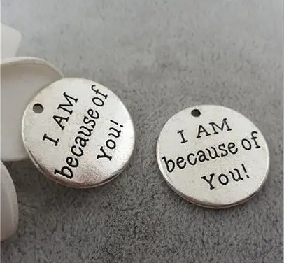 Высокое качество 20 шт./лот диаметр 25 мм тонкая надпись я из-за вас круглые шармы