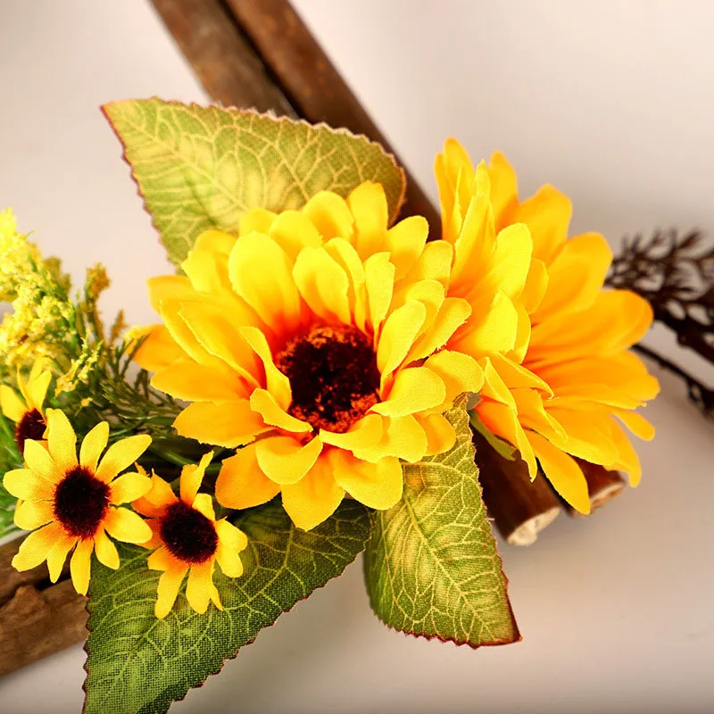 Искусственный подсолнух желтый декоративные садовые цветы цветочный