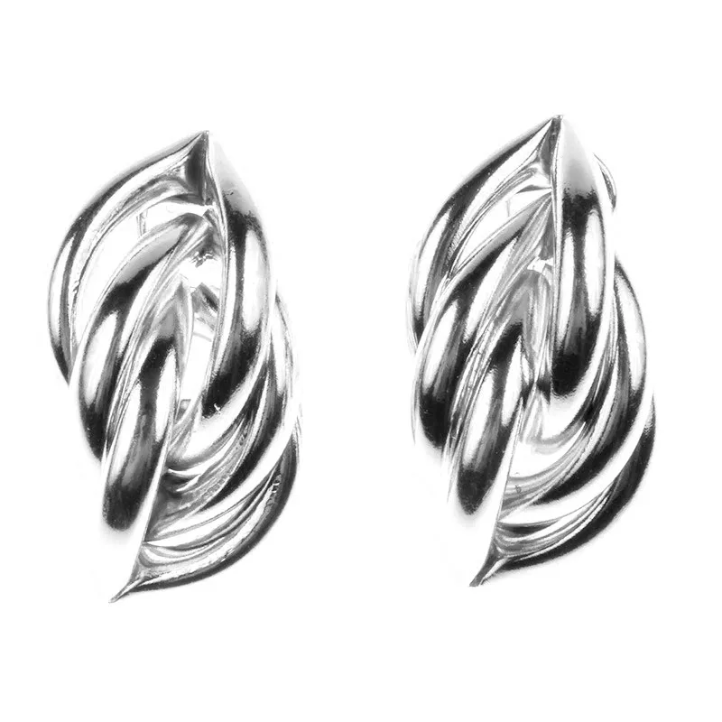 Silver 344 Винтажные висячие серьги для женщин, геометрические серьги ZA из металла, золотые, серебряные, крученые, круглые, простые, Панк ювелирные изделия - Окраска металла: Silver 344