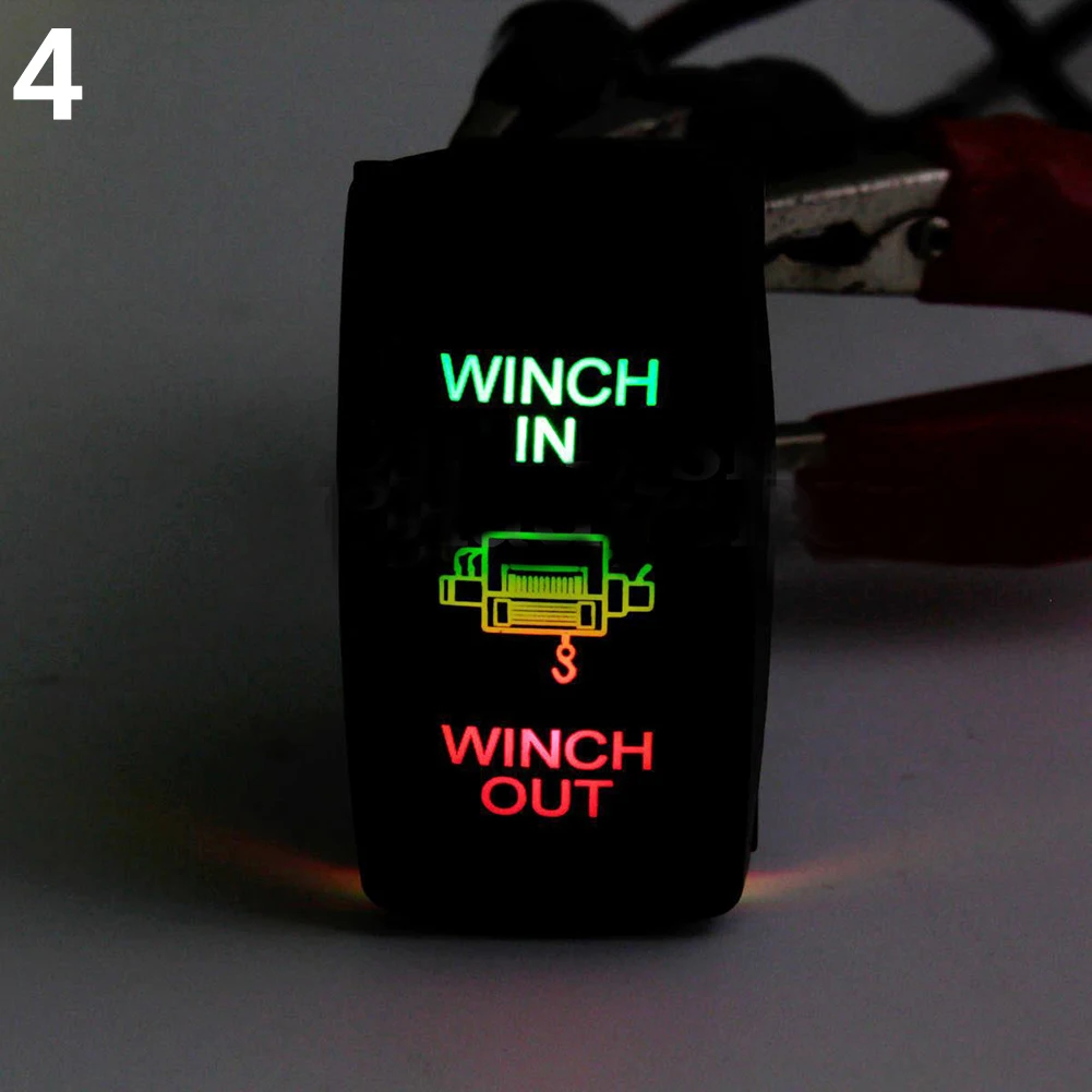 Red green 12V 24V 7-Pin двойной светодиодный свет лебедки в Выкл-выкл-вкл-ВКЛ лазерные лодки мотовездеход кулисный переключатель - Цвет: Red green