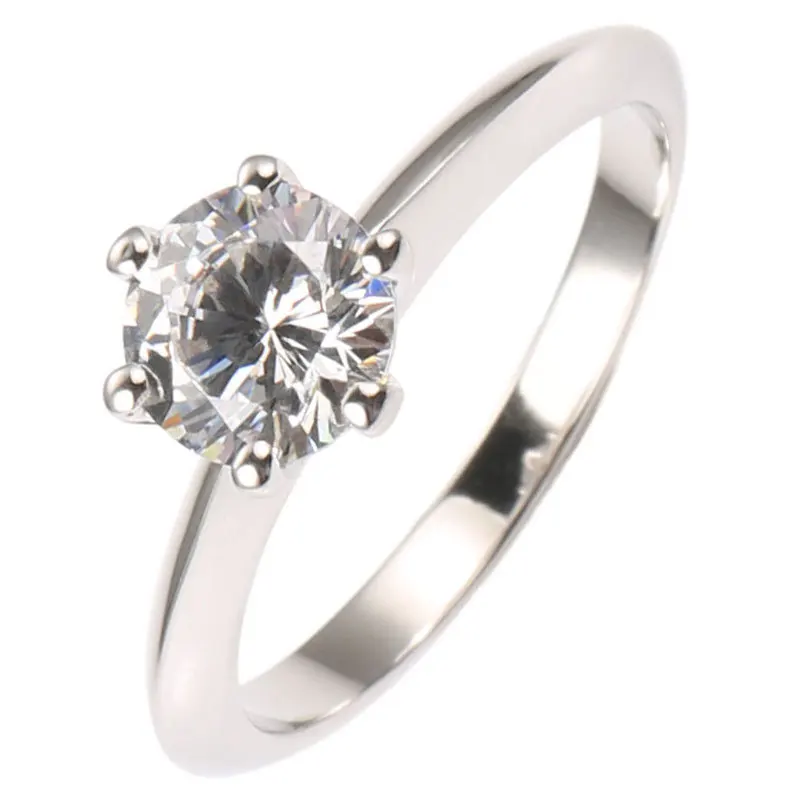 1ct Moissanite кольца для Для женщин S925 стерлингового серебра платиновым покрытием Обручение Кольца Зубец Параметр кольцо с бриллиантом D Цвет Класс