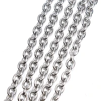 5 meterspack stainless steel silver tone chain necklace chains jewelry findings in bulk fitting for diy bracelets making f3605