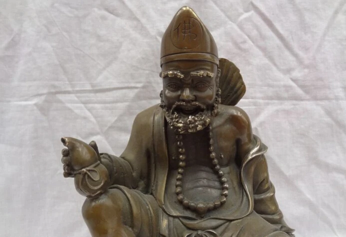 SCY песня voge Gem S3744 11 &quotкитайская Бронзовая медная буддистская Joss Ji Gong Arhat LivingBuddha Gourd