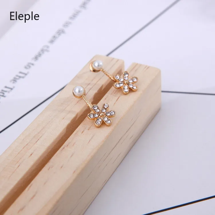 Элегантные женские жемчужные серьги с пятью листьями в виде цветка маленькие