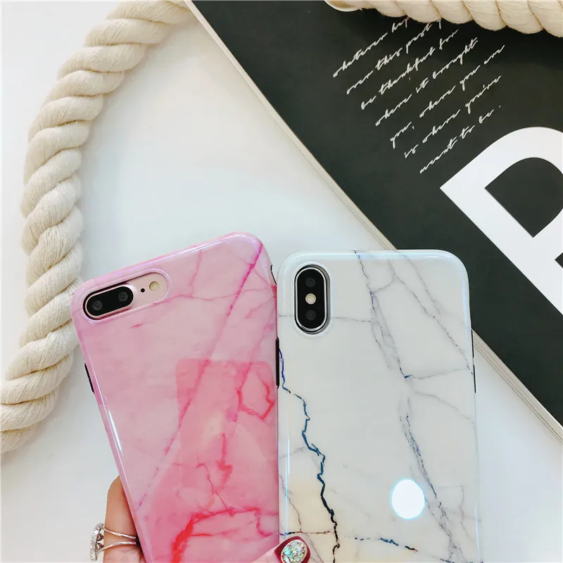 Чехол для iphone X с глянцевым Blu-Ray мраморным покрытием 6 6S 7 8 Plus модный Классический