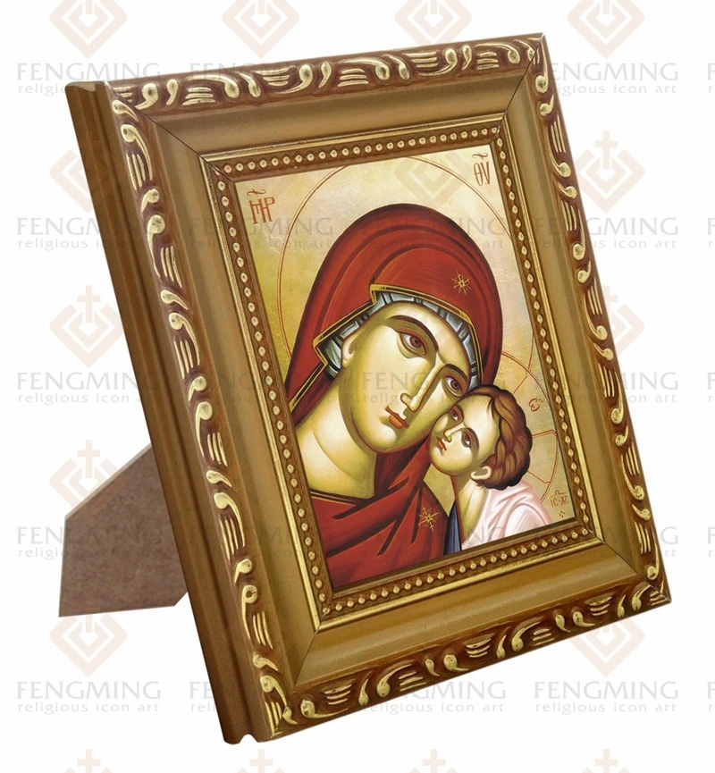 2016 фоторамки онлайн Греческая православная Дева Мария и мягкие целуи Христа