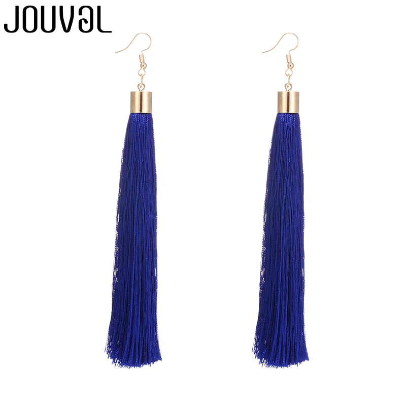E1260-12 JOUVAL Серьги-кисточки женские длинные висячие серьги с бахромой женские серьги Boho массивные Brincos винтажный этнический Богемный ювелирные изделия - Окраска металла: E1260-12