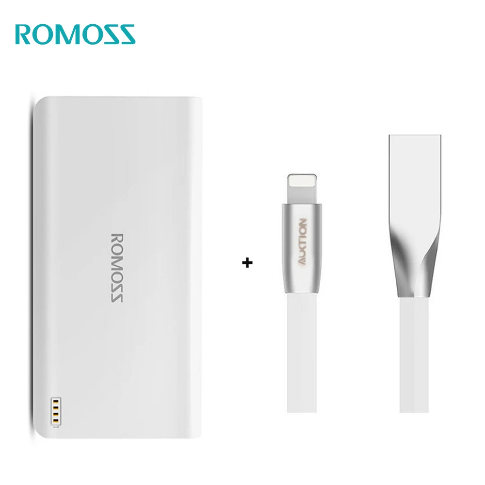 Add withe ios cable ROMOSS Sense6, 20000 мАч, портативное зарядное устройство, литий-полимерный внешний аккумулятор, внешняя батарея для Iphone, samsung, Xiaomi, huawei, Meizu, iosx - Цвет: Add withe ios cable