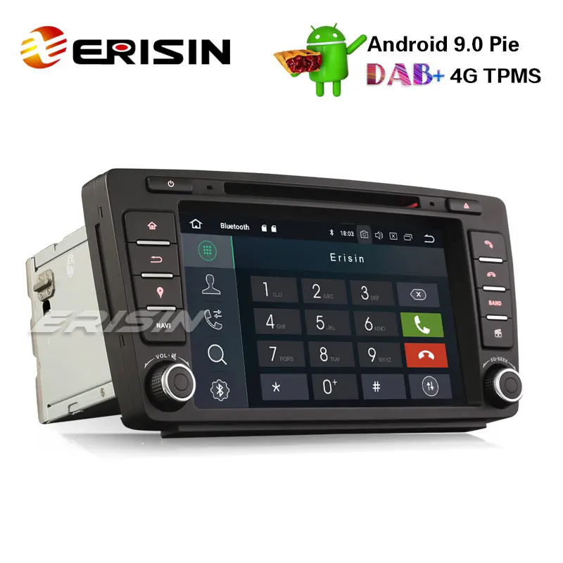 Erisin ES4826S 8 &quotAndroid 9 0 Авторадио GPS DAB + CD TNT RDS USB Bluetooth для Skoda Octavia Yeti Superb|Автомагнитолы|