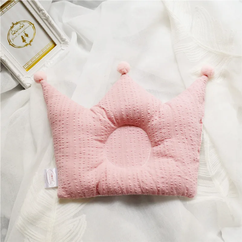 Pink Мягкая «дышащая» Подушка для сна для малышей, с цветочным узором в форме короны, детская подушка, декор для детской комнаты - Цвет: Pink