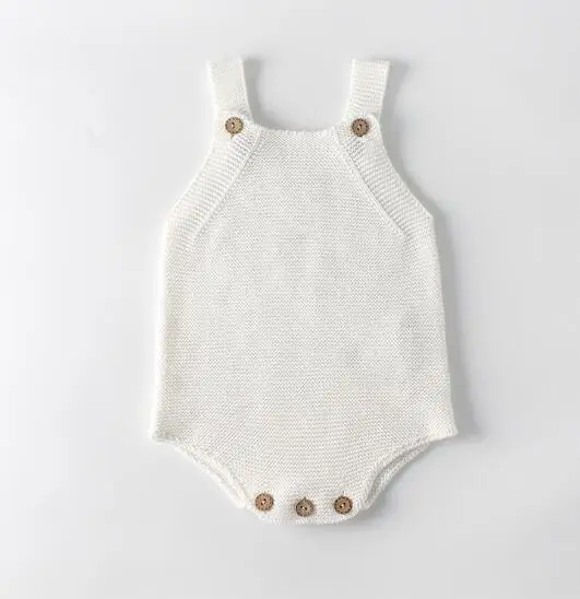 83006 white romper Одежда для маленьких девочек осенний детский вязаный комбинезон, комплект для новорожденных девочек, кардиган для мальчиков, свитер детский комбинезон хлопок для девочек - Цвет: 83006 white romper
