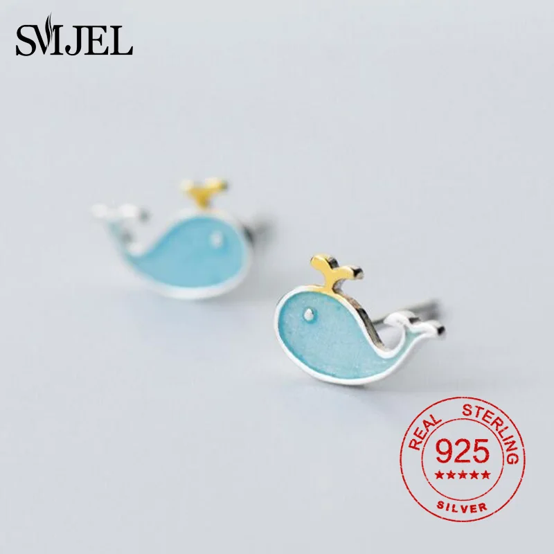 

Женские серьги SMJEL из стерлингового серебра 925 пробы в виде КИТ