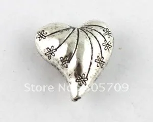 

40pcs Tibetan silver flower heart spacer beads A8554