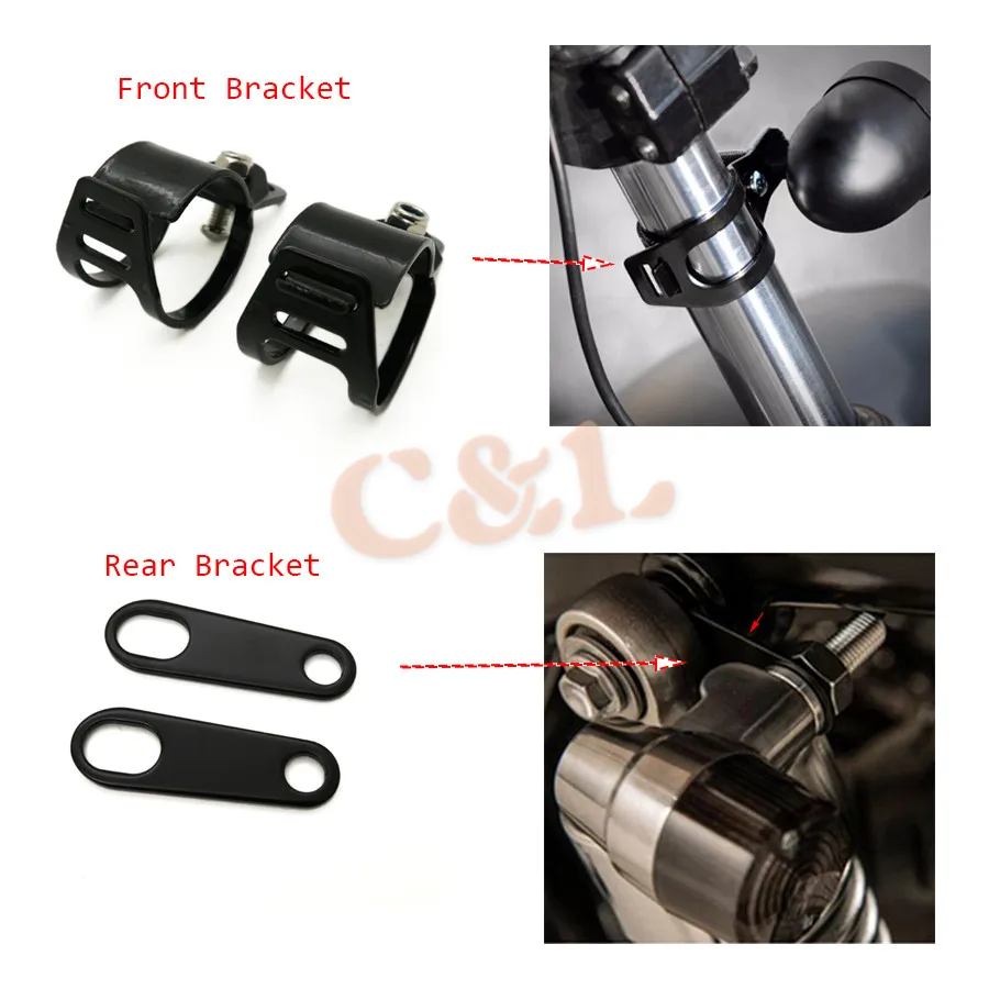 1 комплект черные кронштейны для указателей поворота зажим вилки + держатель