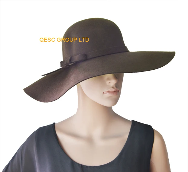 Новая Коричневая большая шляпа из 100% шерсти с фетровым бантом лучший выбор для