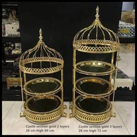 1 pcs dessert table decoration cold meal set table tray display rack wrought iron bird cage afternoon tea snack rack cake rack