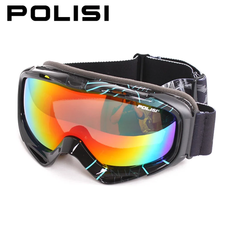 Профессиональные лыжные очки POLISI поляризационные двухслойные линзы