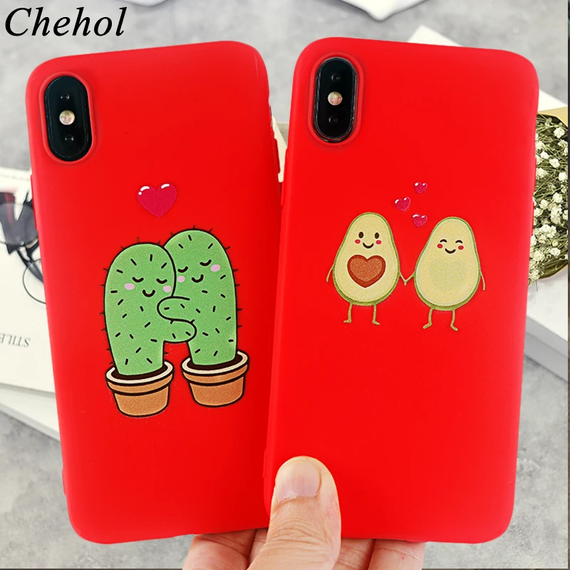Funny Avocad Mobile Phone Cases for IPhone X XS MAX XR 6s 7 8 Plus Love Case Cactus Soft Silicone Fitted Back Cover Accessories |