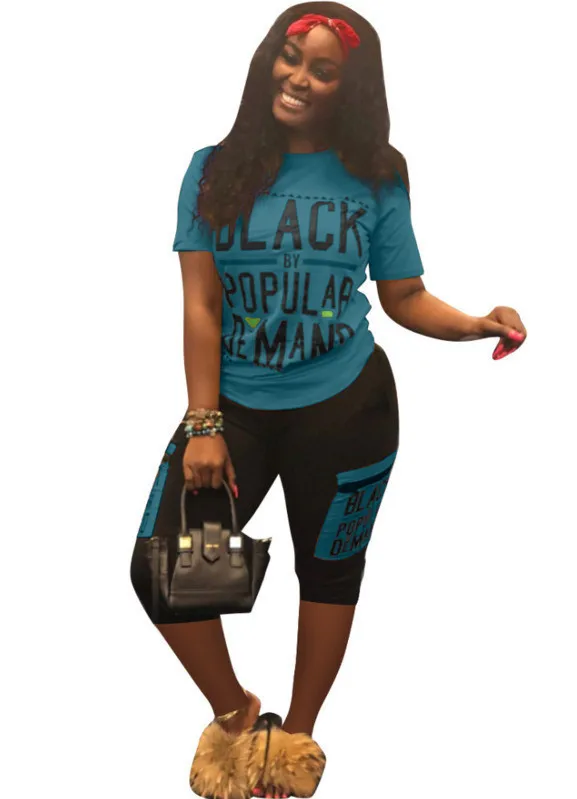 Женский спортивный костюм шорты с буквенным принтом комплект из 2 предметов топы