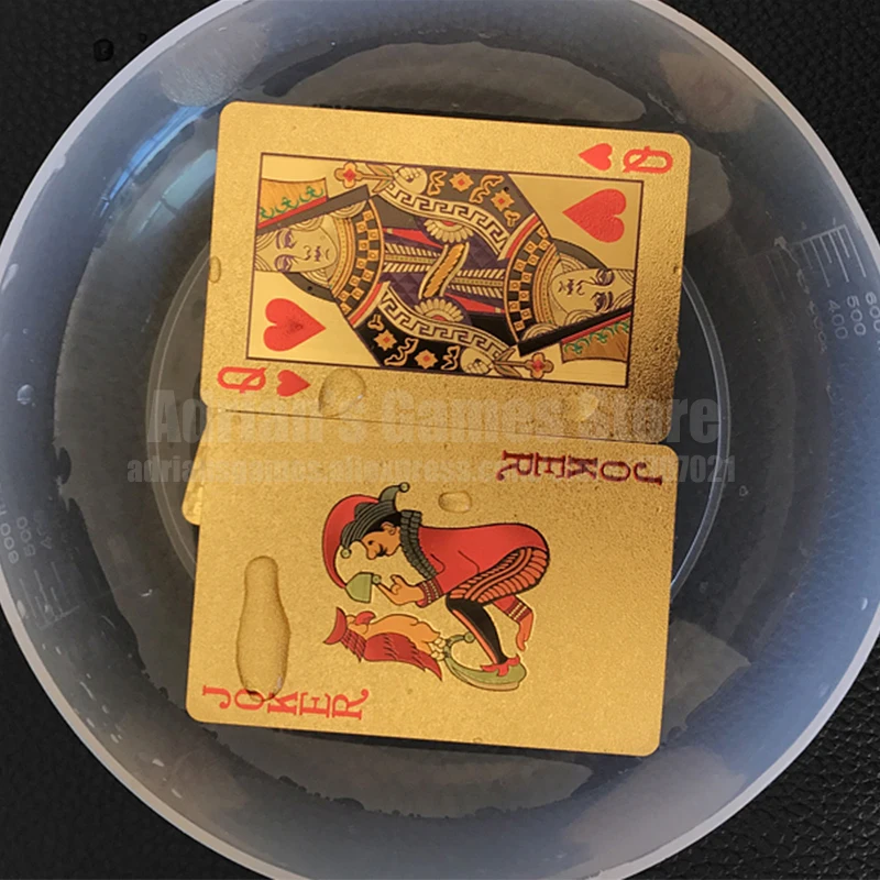 Золотой из ПВХ игральные карты Золотые пластиковые покерные Poker o Cartas de Poquer | Спорт