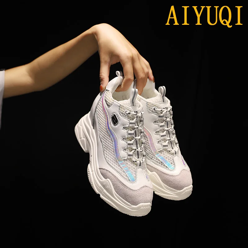 AIYUQI; женские кроссовки на платформе из натуральной кожи; Новинка года; сезон весна; женская обувь; кроссовки на платформе; обувь из вулканизированной кожи; женская повседневная обувь