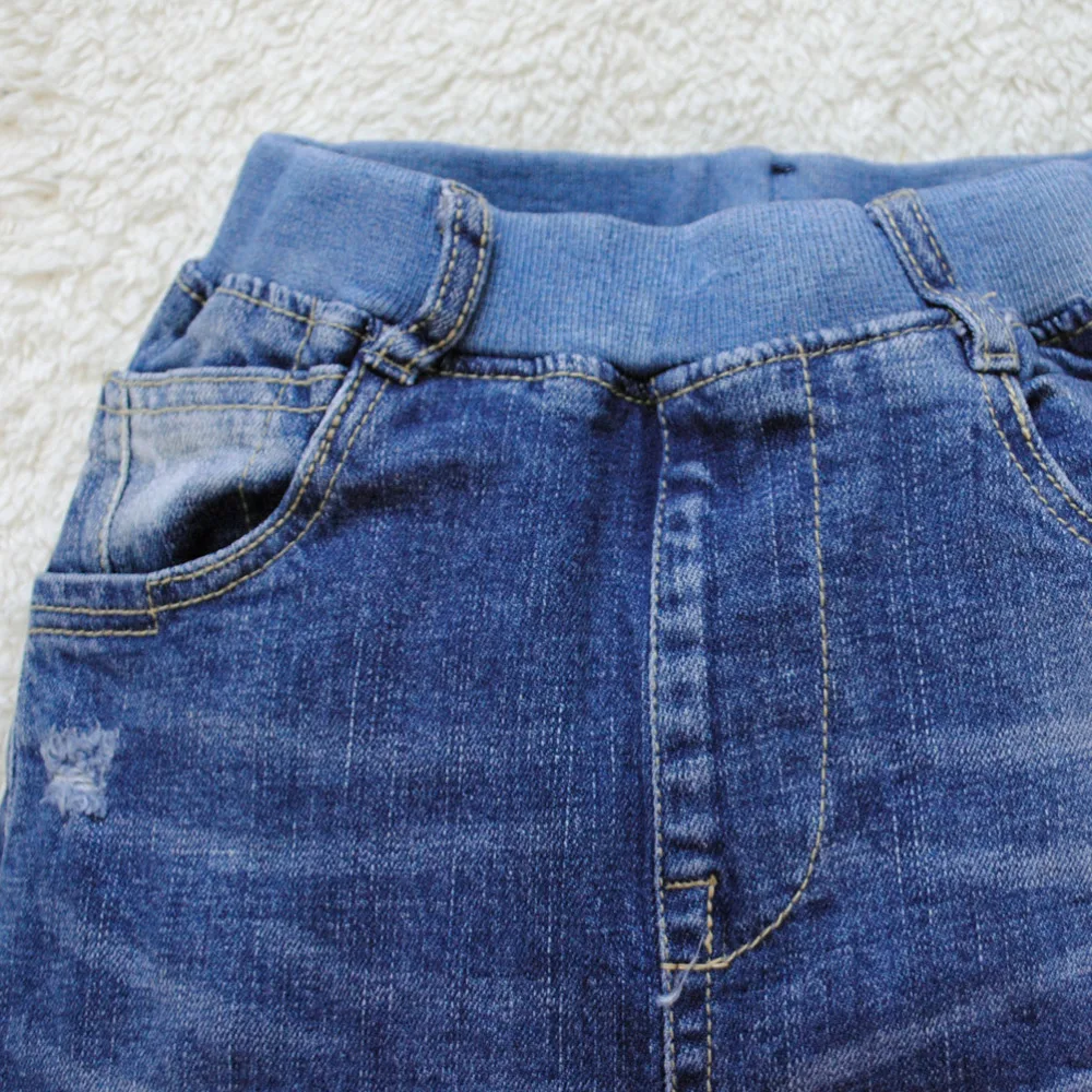 4037 г. Детские джинсы для мальчиков детские повседневные штаны синие мягкие брюки