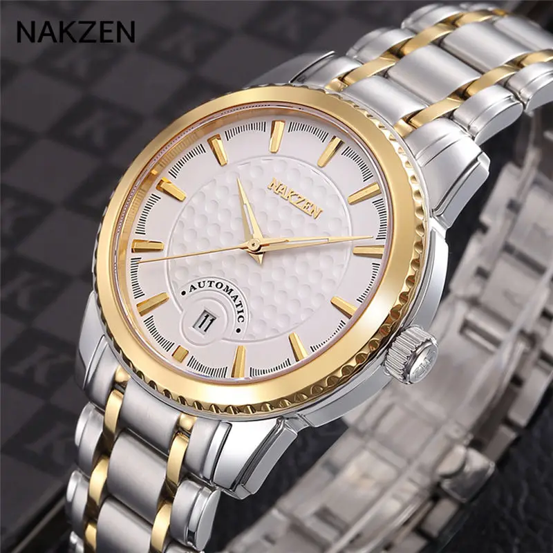 Nakzen Топ Роскошные брендовые модные классические деловые мужчины из нержавеющей
