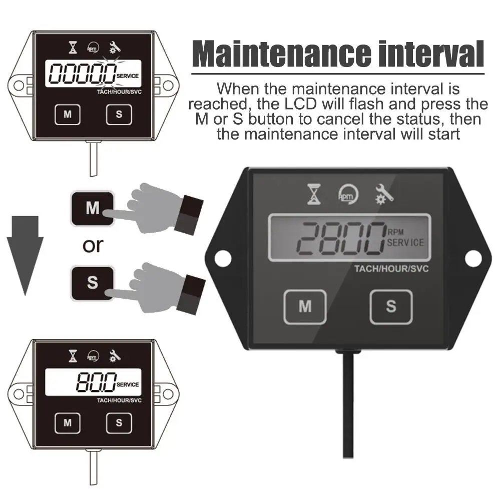 Тахометр с цифровым дисплеем индуктивный тахометр ЖК-дисплеем для двигателя