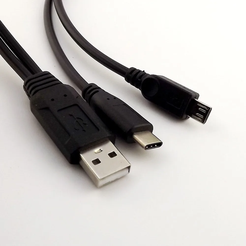 1 шт. Переходник USB 2 0 A папа Micro B + 3 типа C кабель для зарядки и синхронизации данных