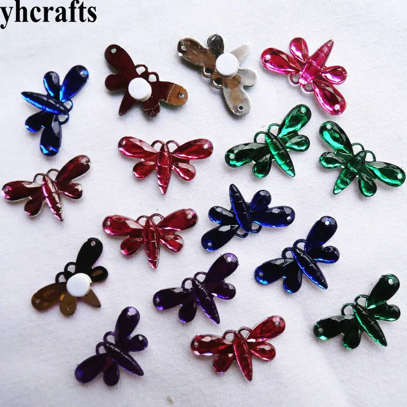 

20 шт./лот, красочные 3D Пластиковые Стрекозы с наклейками для украшения садовых растений, весенние пасхальные поделки, детские игрушки diy, деш...