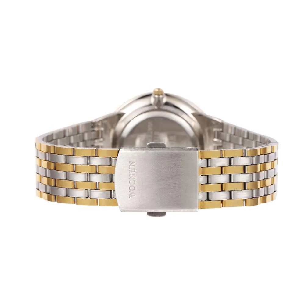 Мужские наручные часы WOONUN Роскошные Кварцевые из нержавеющей стали с покрытием